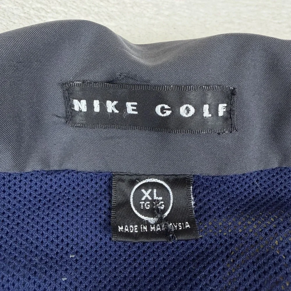 Vintage Y2K Nike Golf F.I.T. Windbreaker Sz‎ XL Full Zip Jacket Snap Blue